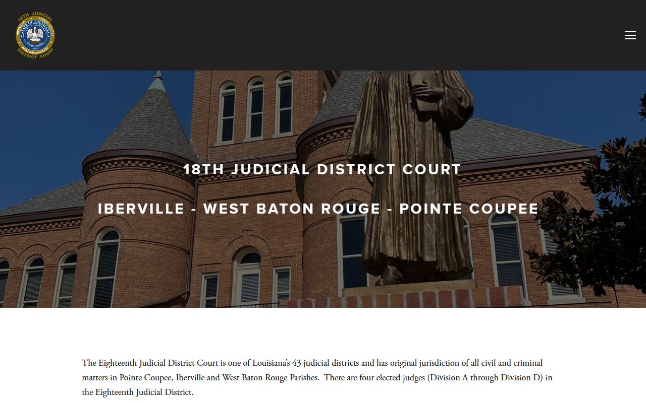 Iberville Parish court records after jail arrest 18th Judicial District Court source